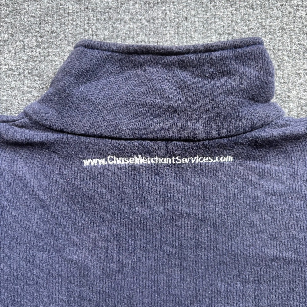 Vintage Lee Sweatshirt Mens XL Blue Chase Merchant Services 1/4 Zip Pullover - Picture 13 of 14